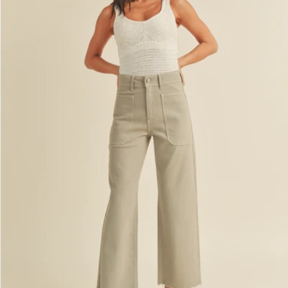 JUST BLACK NAUTICAL WIDE LEG DENIM IN CAMEL